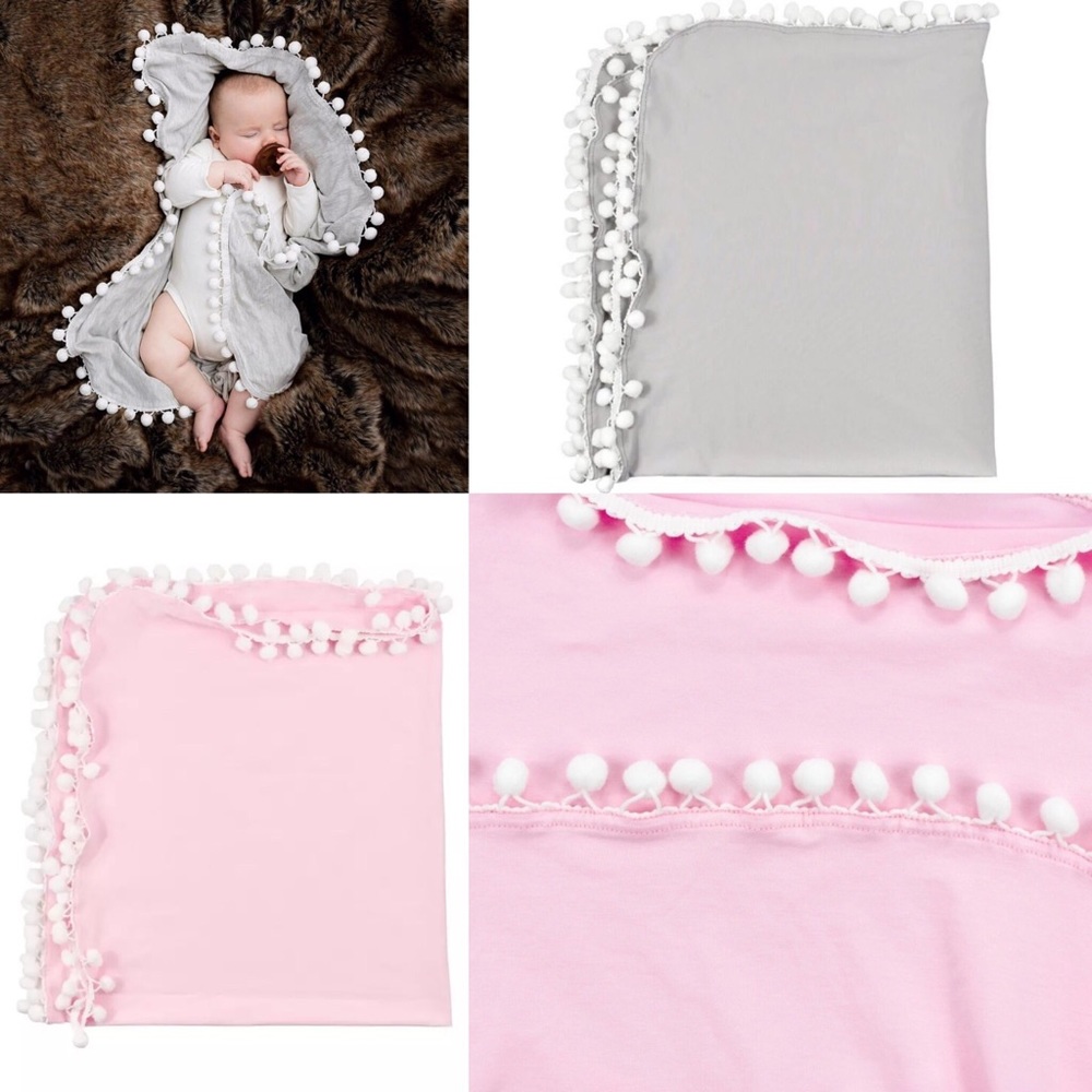 Pom Pom swaddle blanket